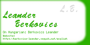 leander berkovics business card